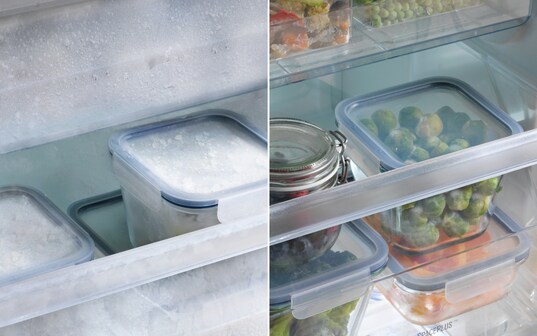 Freezed food in a freestanding freezer